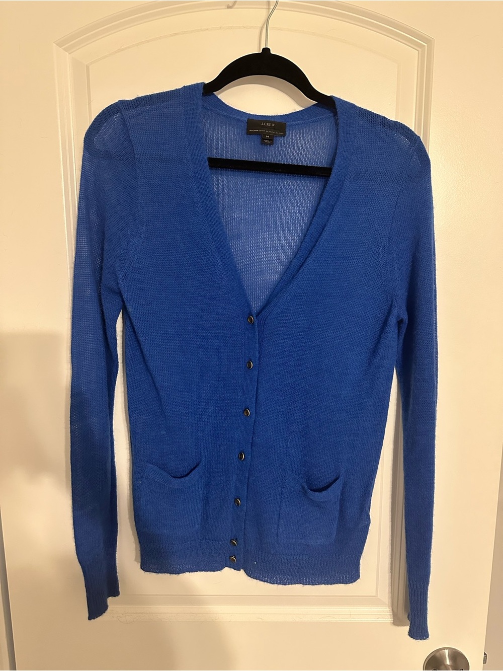 J. Crew Royal Blue V-Neck Button Cardigan